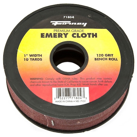 Forney Emery Cloth Bench Roll, 120 Grit 71804